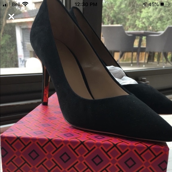 Tory Burch Black Suede Pumps - Picture 1 of 8